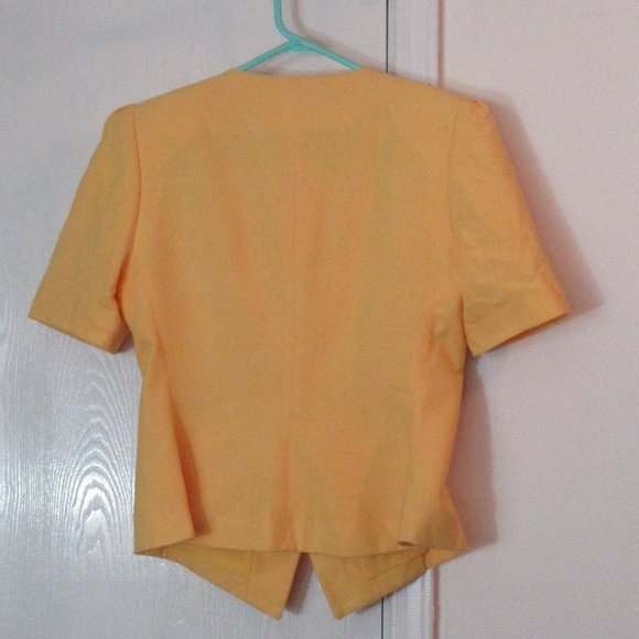 Vintage Yellow Short Sleeve Jacket Size 12 - Picture 4 of 4